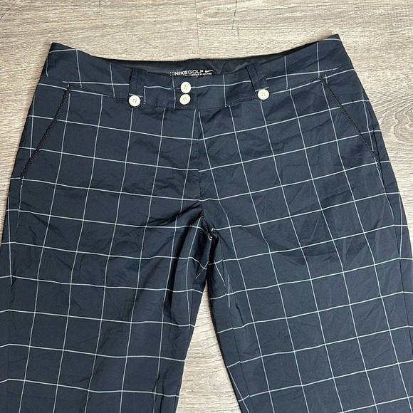 Nike Women’s Dri Fit Checkered Print Cropped Golf Pants Breathable Sz 10 - Picture 2 of 12